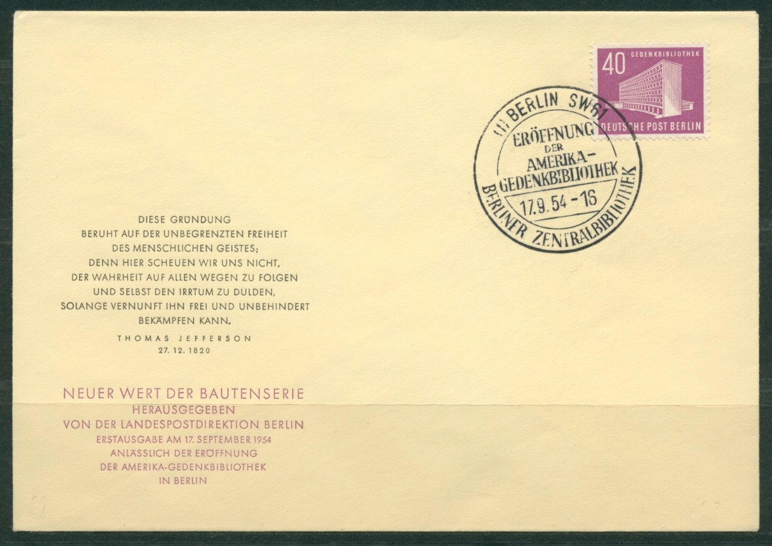 Ersttagsbriefe FDC — Marktplatz Philatelie